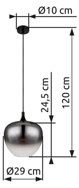 Globo Lampada a sospensione in vetro Maxy, dimmerabile, Alluminio / Grigio / Zincato, Soggiorno / Sala da pranzo, Vetro, Lampada a sospensione