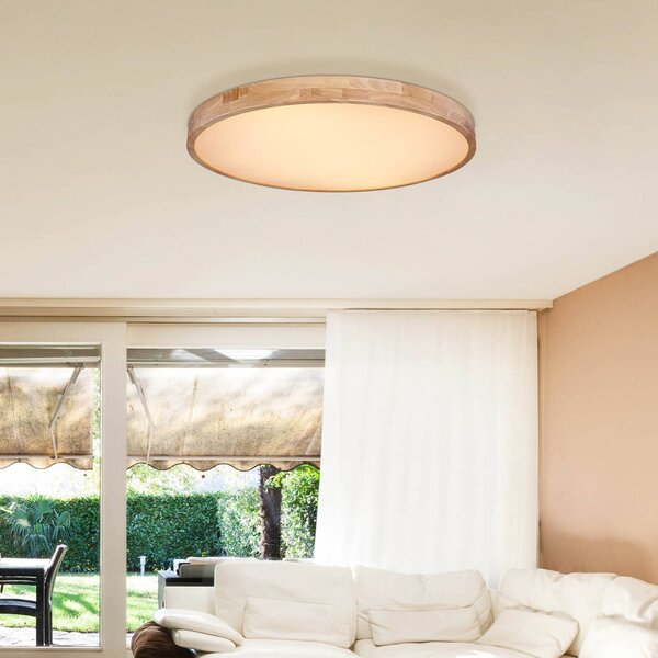Globo Plafoniera a LED Rainer, dimmerabile, Legno scuro, Soggiorno / Sala da pranzo, Metallo, Plafoniera LED