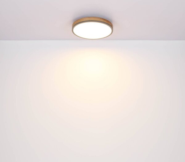 Globo Plafoniera soffitto Doro, dimmerabile, Legno scuro, Soggiorno / Sala da pranzo, Legno, Moderno, Plafoniera