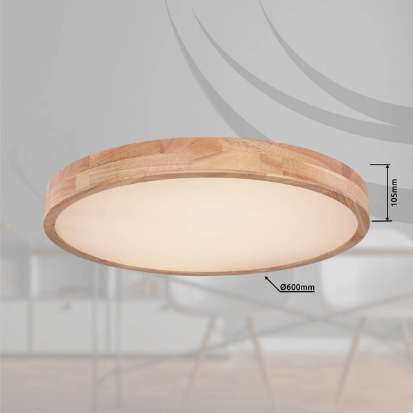 Globo Plafoniera a LED Rainer, dimmerabile, Legno scuro, Soggiorno / Sala da pranzo, Metallo, Plafoniera LED