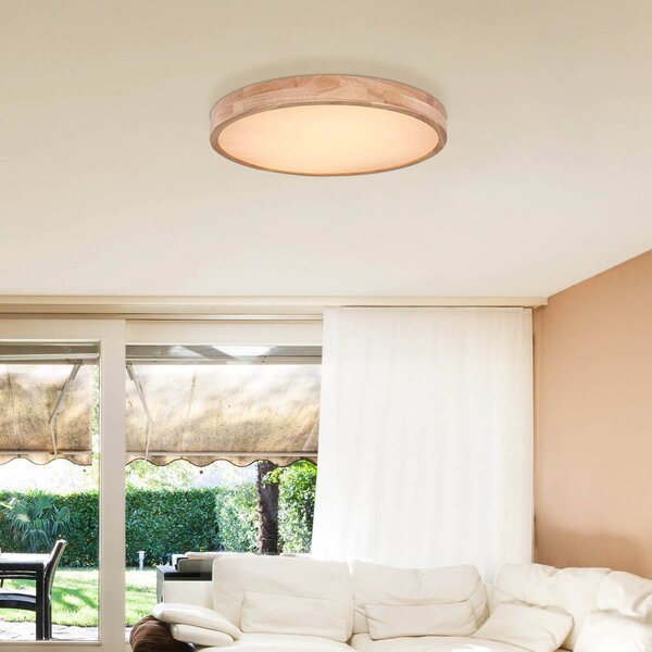 Globo Plafoniera a LED Rainer, dimmerabile, Legno scuro, Soggiorno / Sala da pranzo, Metallo, Plafoniera LED