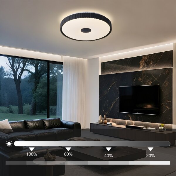 Brilagi - Plafoniera LED dimmerabile CORVO LED/72W/230V 3000-6000K nero diam. 50 cm + telecomando