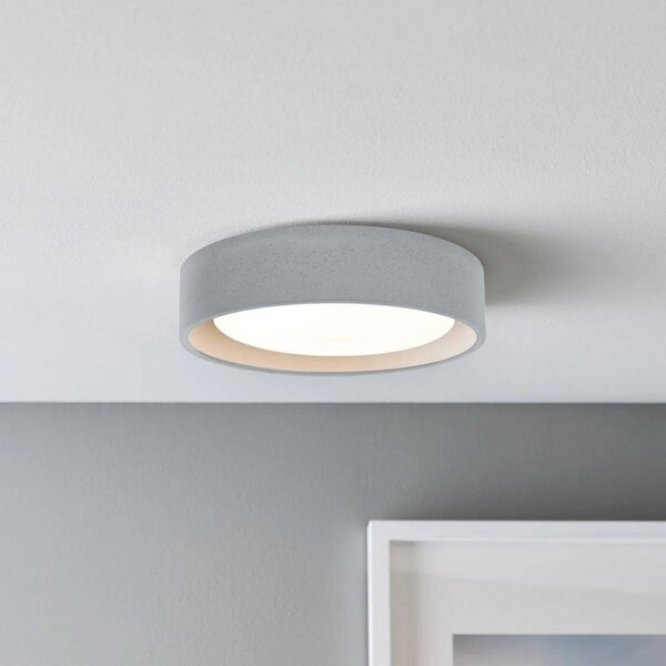Beacon Lighting Plafoniera soffitto Uno, dimmerabile, Alluminio / Grigio / Zincato, Soggiorno / Sala da pranzo, calcestruzzo / cemento, Plafoniera