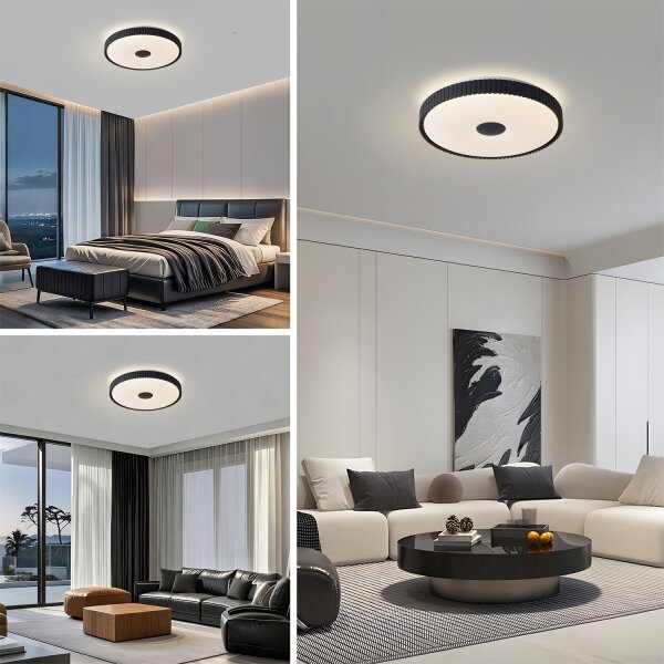 Brilagi - Plafoniera LED dimmerabile CORVO LED/72W/230V 3000-6000K nero diam. 50 cm + telecomando