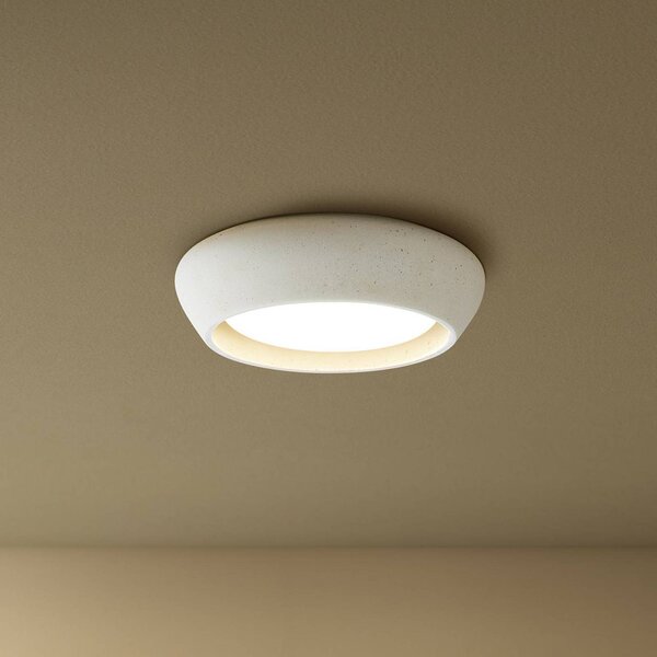 Beacon Lighting Plafoniera soffitto Fjord, dimmerabile, Alluminio / Grigio / Zincato, Soggiorno / Sala da pranzo, Gesso / Argilla, Plafoniera