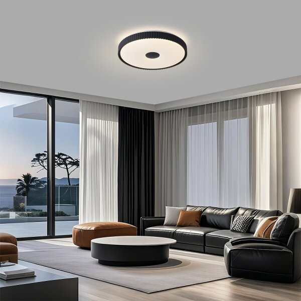 Brilagi - Plafoniera LED dimmerabile CORVO LED/72W/230V 3000-6000K nero diam. 50 cm + telecomando