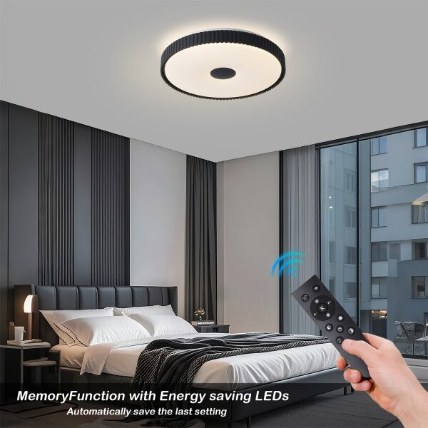 Brilagi - Plafoniera LED dimmerabile CORVO LED/72W/230V 3000-6000K nero diam. 50 cm + telecomando