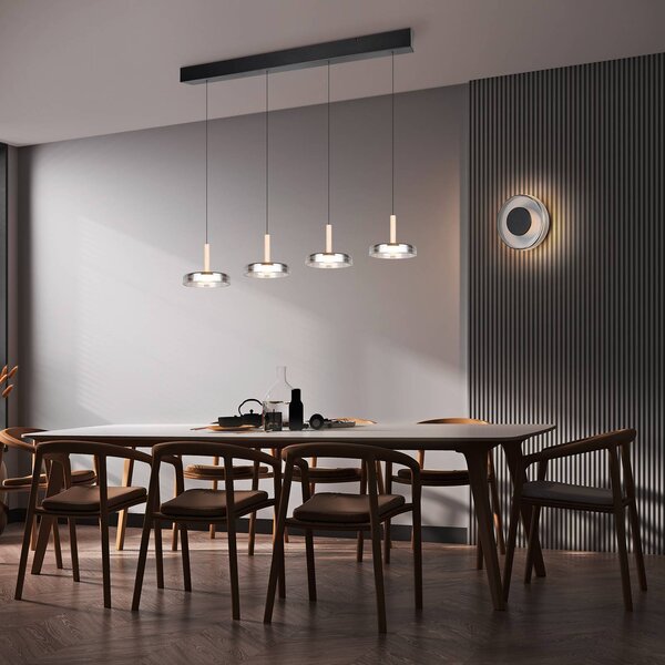 Trio Lighting Applique da parete a LED Celeste, dimmerabile, Cromo / Argento, Soggiorno / Sala da pranzo, Vetro, Moderno, Applique a LED