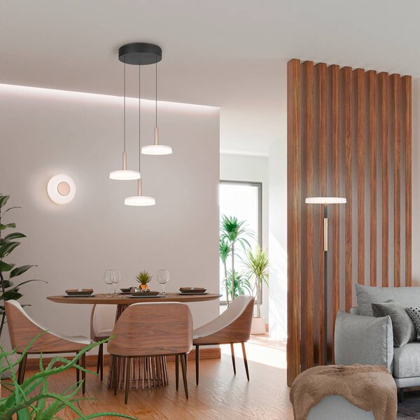 Trio Lighting Applique da parete a LED Celeste, dimmerabile, Bianco / Opale, Soggiorno / Sala da pranzo, Vetro, Moderno, Applique a LED