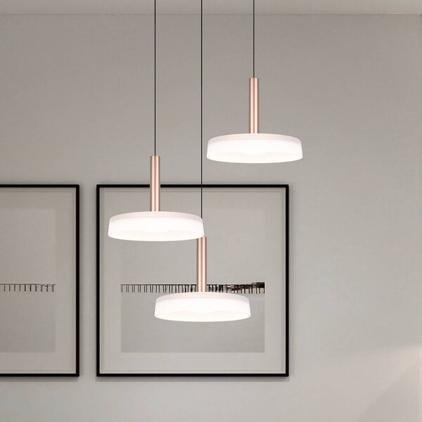 Trio Lighting Lampada a sospensione in vetro Celeste, dimmerabile, Bianco / Opale, Soggiorno / Sala da pranzo, Vetro, Moderno, Lampada a sospensione