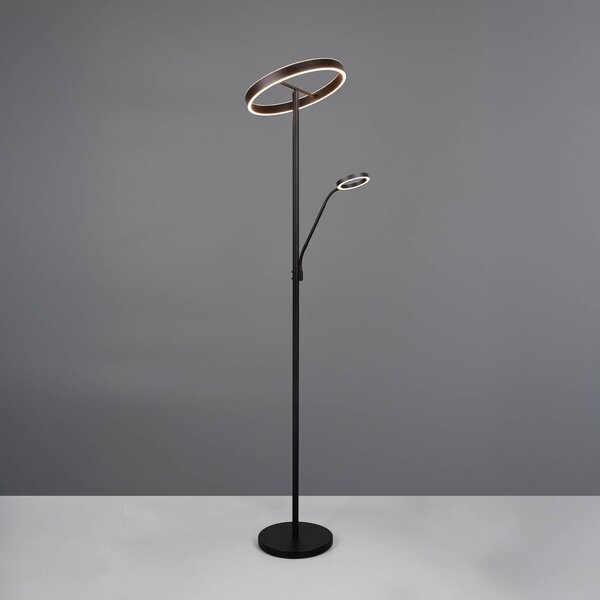 Trio Lighting Lampada da terra a LED Willis, dimmerabile, Nero, Soggiorno / Sala da pranzo, Metallo, Moderno, Lampada LED da terra
