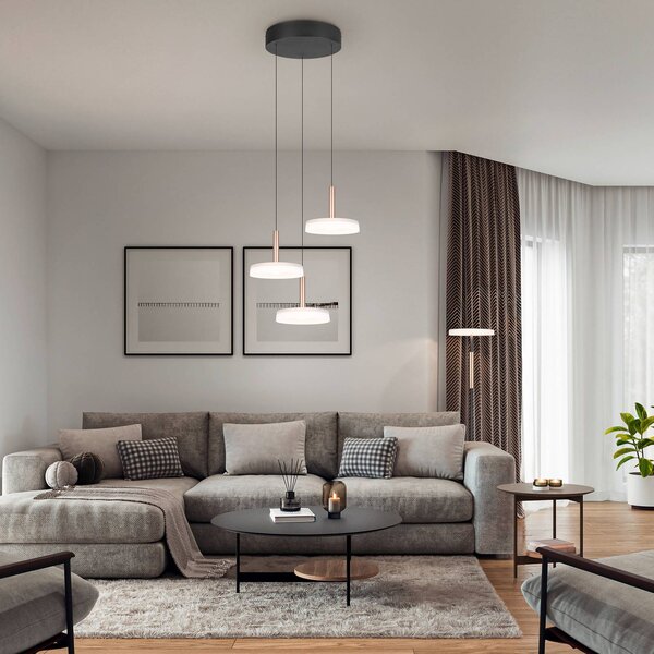 Trio Lighting Lampada a sospensione in vetro Celeste, dimmerabile, Bianco / Opale, Soggiorno / Sala da pranzo, Vetro, Moderno, Lampada a sospensione