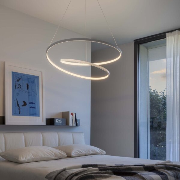 Ideal Lux - Lampada a sospensione dimmerabile su cavo OZ LED/48W/230V diam. 60 cm CRI 90 bianco