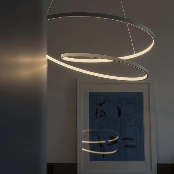 Ideal Lux - Lampada a sospensione dimmerabile su cavo OZ LED/48W/230V diam. 60 cm CRI 90 bianco