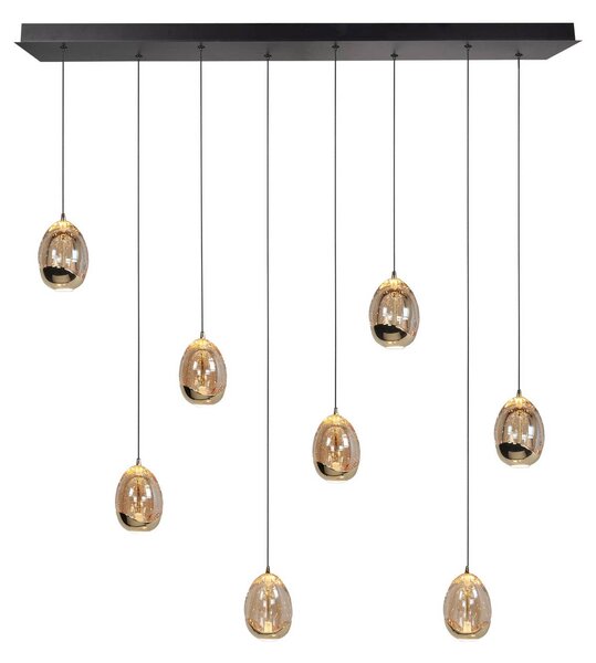 HighLight Lampada a sospensione in vetro Golden Egg, dimmerabile, Crema / Ambra, Soggiorno / Sala da pranzo, Vetro, Moderno, Lampada a sospensione