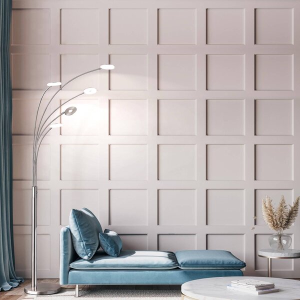 FISCHER & HONSEL Lampada da terra a LED Dent, dimmerabile, Alluminio / Grigio / Zincato, Soggiorno / Sala da pranzo, Metallo, Moderno, Lampada LED da terra