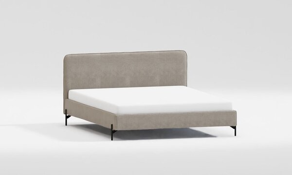 Letto matrimoniale imbottito marrone chiaro con griglia 140x200 cm Barker - Ropez