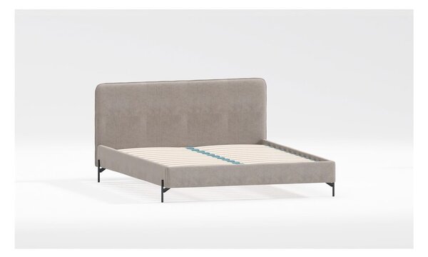 Letto matrimoniale imbottito marrone chiaro con griglia 140x200 cm Barker - Ropez