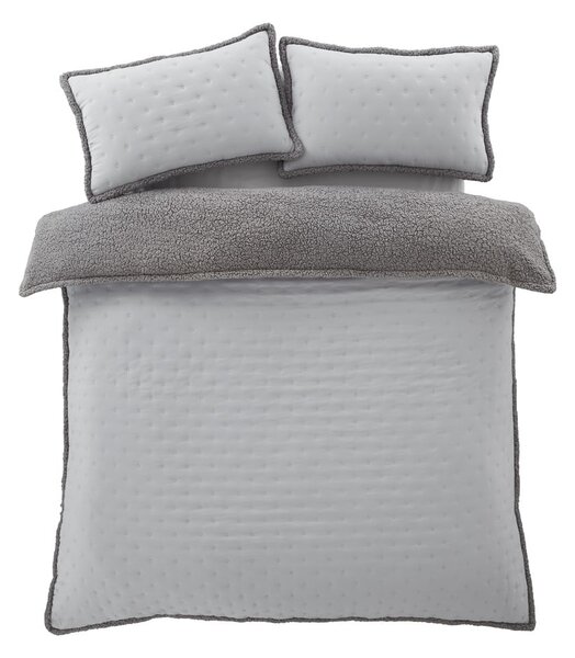 Biancheria da letto singola grigia in lana d'agnello 135x200 cm Cosy Nori - Catherine Lansfield