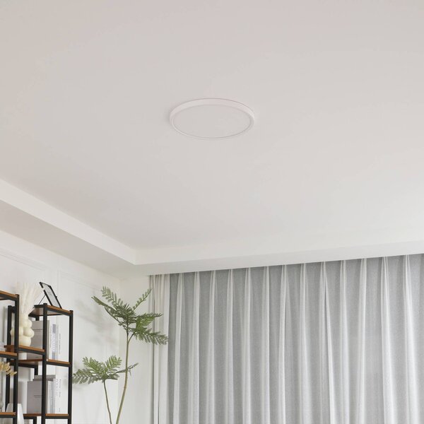 Plafoniera soffitto Pravin Lindby, Bianco / Opale, Soggiorno / Sala da pranzo, Plastica, Moderno, Plafoniera