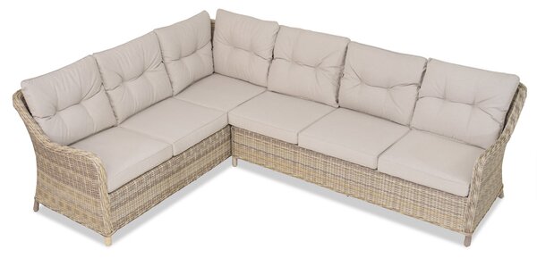 Divano angolare in technorattan Toledo Corner beige Garden Point