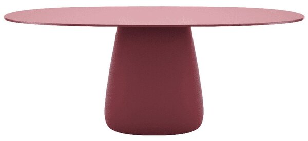 Qeeboo cobble table top hpl tavolo da esterno disegnato da elisa giovannoni, colore indian red, dimensione l190 x p119 x h75