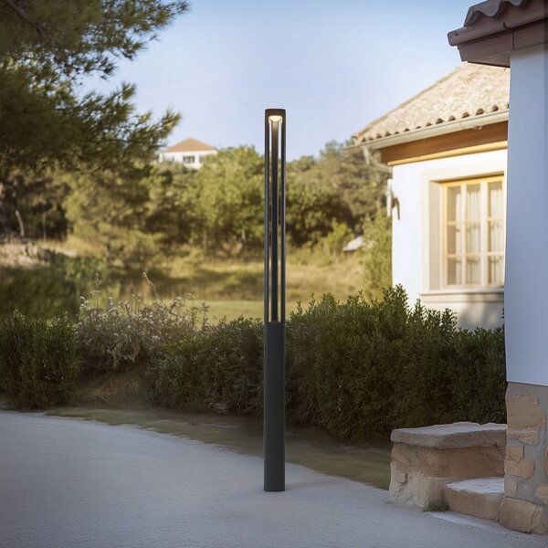 Lucande Lampada LED da esterno Pirron, 230 cm, antracite, IP65 Pirron, Nero, Alluminio, Moderno