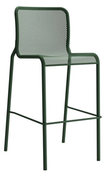 Colos momo net 3 sgabello in tubolare metallico e scocca in rete metallica, colore verde scuro