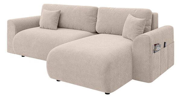 Divano angolare beige allungabile (con composizione variabile) Lorine – Ropez