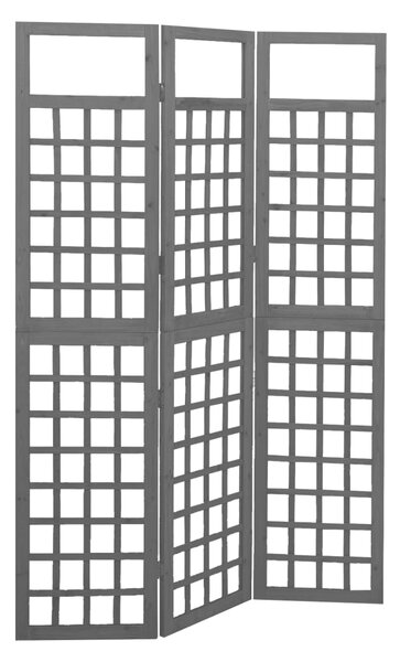 Divisorio a 3 Pannelli in Legno di Abete Nero 121x180 cm