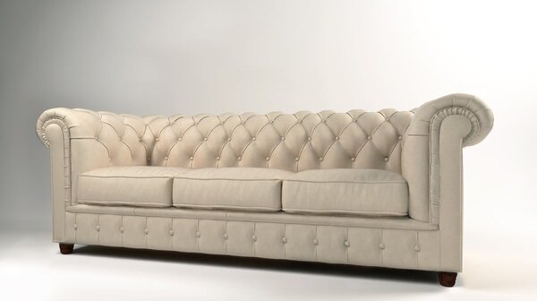 Divano in velluto crema 230 cm Cambridge - Ropez