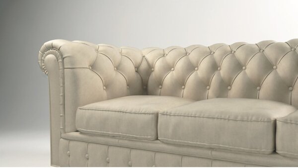 Divano in velluto crema 230 cm Cambridge - Ropez