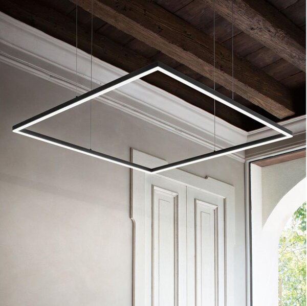 Ideal Lux - Lampadario a sospensione con cavo ORACLE SLIM LED/33W/230V 3000K 50x50 cm nero