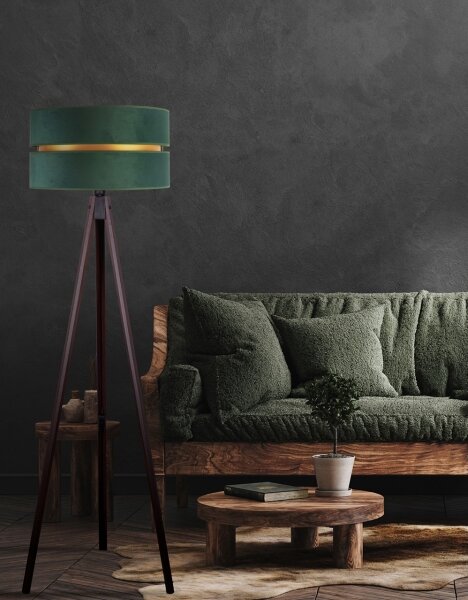 Duolla - Lampada con piedistallo DUO 1xE27/60W/230V diametro 44 cm verde/wenge