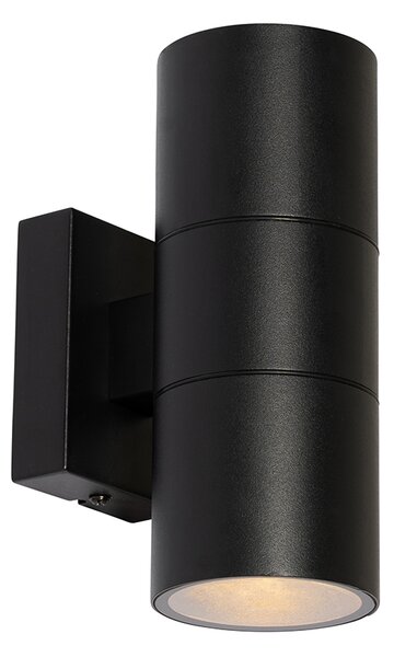 Lampada da parete per esterno moderna nera a 2 luci AR70 IP44 - Duo
