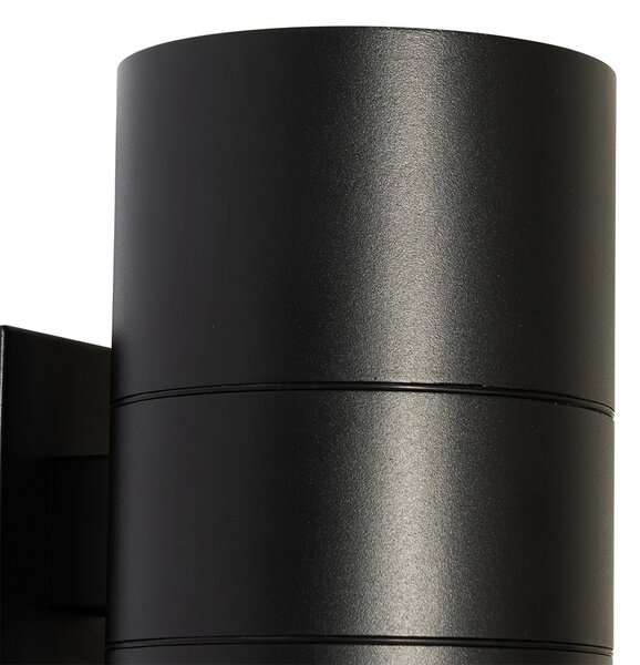 Lampada da parete per esterni moderna nera 2 luci AR111 IP44 - Duo