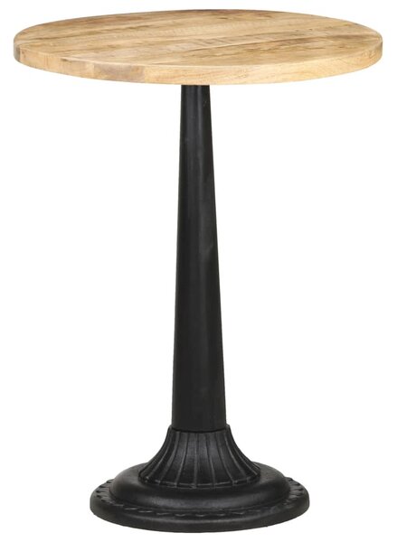 Tavolino da Bistrot Ø60x76 cm in Legno di Mango Grezzo