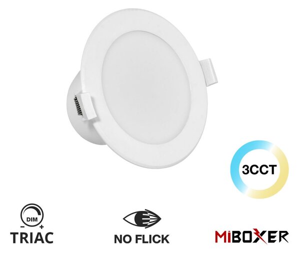 Faro da incasso 6W, CCT Bianco Variabile, Foro 90-95mm, Dimmerabile Colore Bianco Variabile CCT