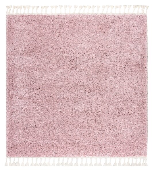 Tappeto BERBER quadrato 9000 rosa Frange berbero marocchino shaggy