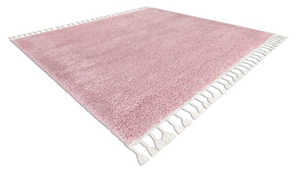 Tappeto BERBER quadrato 9000 rosa Frange berbero marocchino shaggy