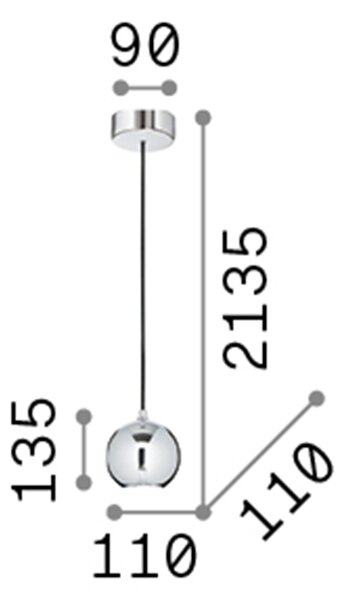 Sospensione Moderna Mr Jack Metallo Bianco 1 Luce 7W 3000K Luce Calda Small