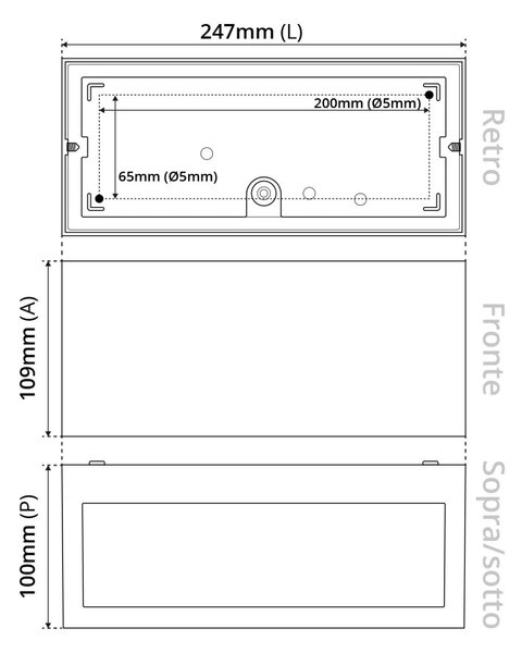 Applique Band Design - E27 Grigia Bidirezionale IP65 per Esterni Base E27