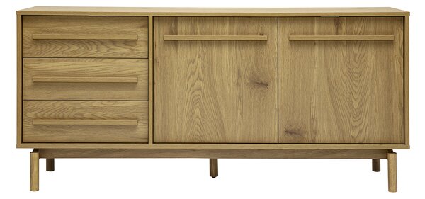 Credenza finitura legno rovere 2 ante 3 cassetti L160 cm YSEULT