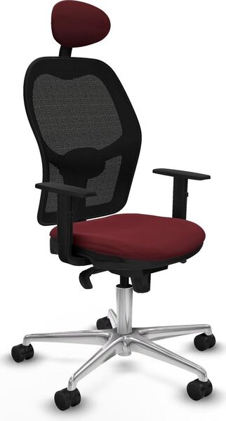 Sedia da ufficio con poggiatesta Jorquera Piqueras y Crespo 1D086N1 Rosso granato