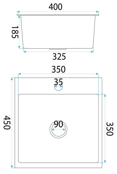 Lavello in acciaio con set di accessori 3 pz. REA Leo 40 Black
