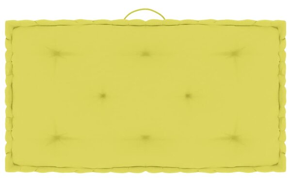 Cuscino per Pallet e Pavimento Verde Mela 73x40x7 cm in Cotone