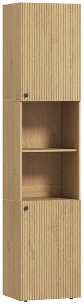 HOMCOM Colonna bagno con 2 armadietti, 2 ripiani e 6 livelli, rovere | Aosom Italy