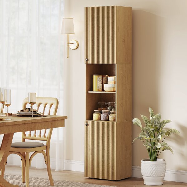 HOMCOM Colonna bagno con 2 armadietti, 2 ripiani e 6 livelli, rovere | Aosom Italy