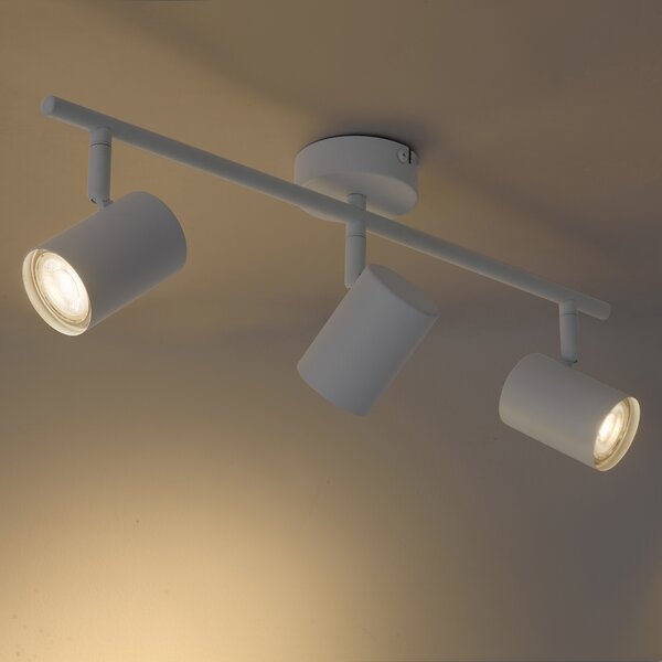 Faretto da soffitto moderno bianco 3 luci orientabile - Jeana