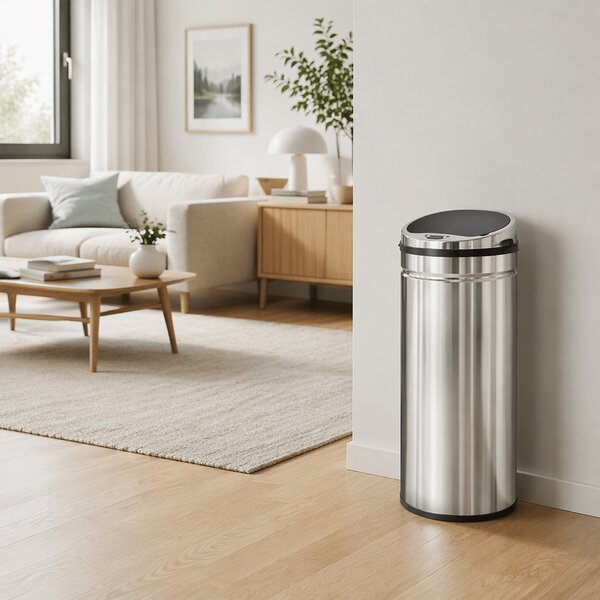HOMCOM Pattumiera automatica con sensore e secchio da 42 L, nero e argento | Aosom Italy